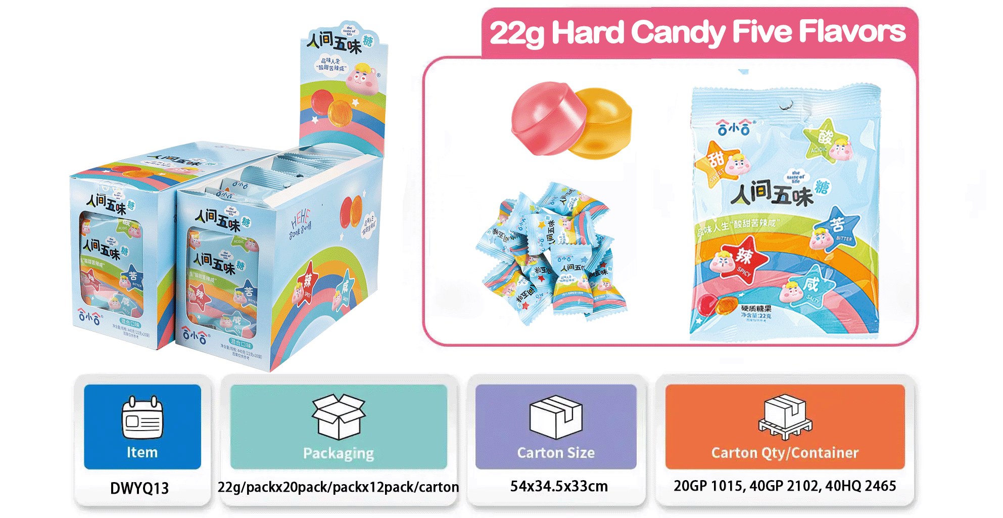 22g Hard Candy Five Flavors