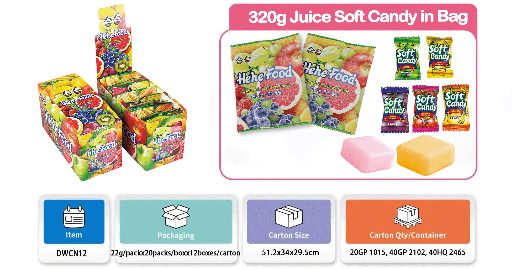 22g Juice Soft Candy in Box